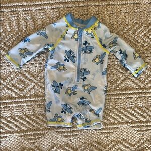Disney Mickey Baby Blue and Yellow Swimsuit, Size 3M